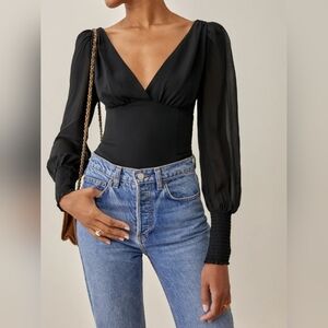 O.P.T Sheer Long Sleeve Blouse